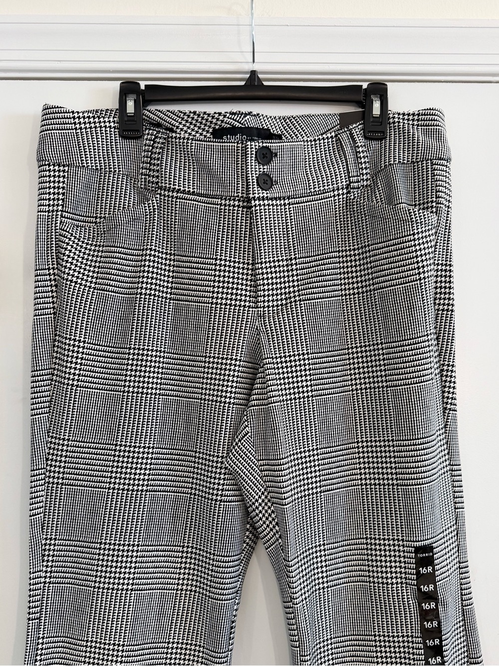 torrid Black & White Glen Plaid Flare Pants - Picture 3 of 11